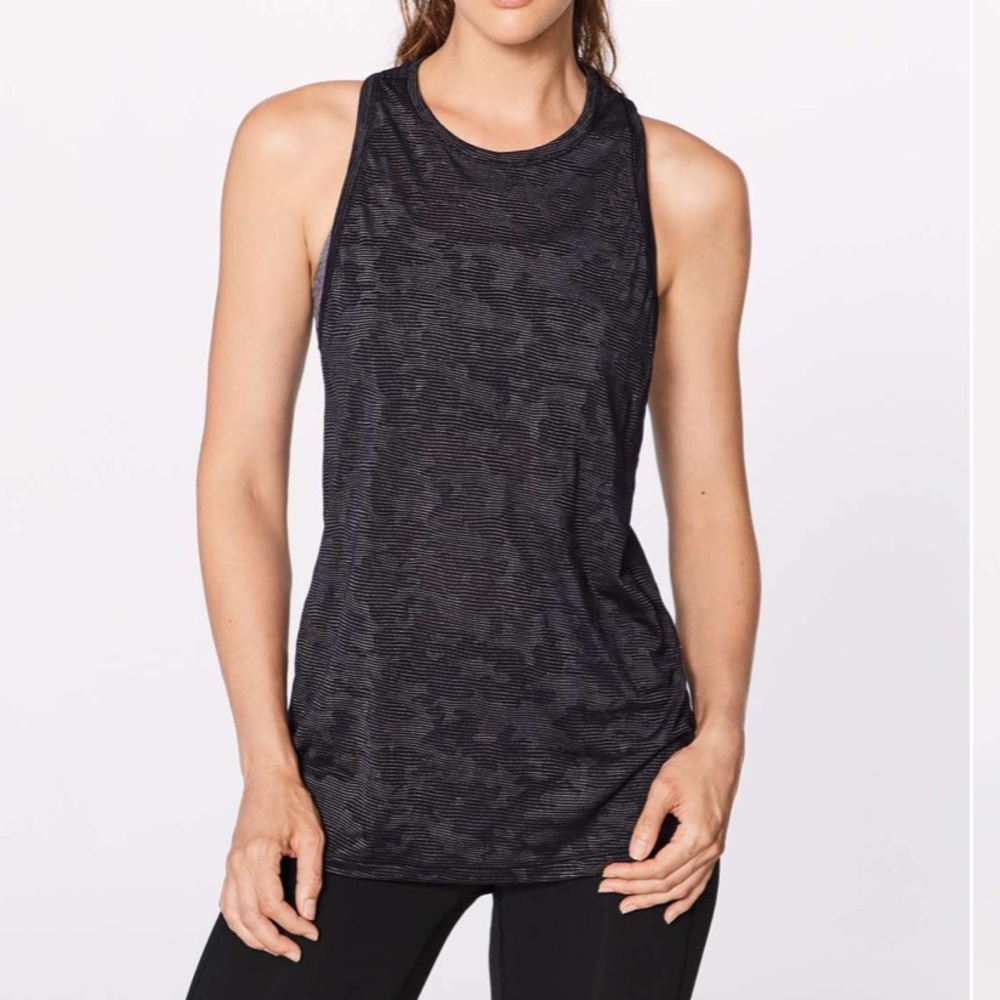 Lululemon Miles Ahead Tank (Camo) Black - Picture 3 of 9